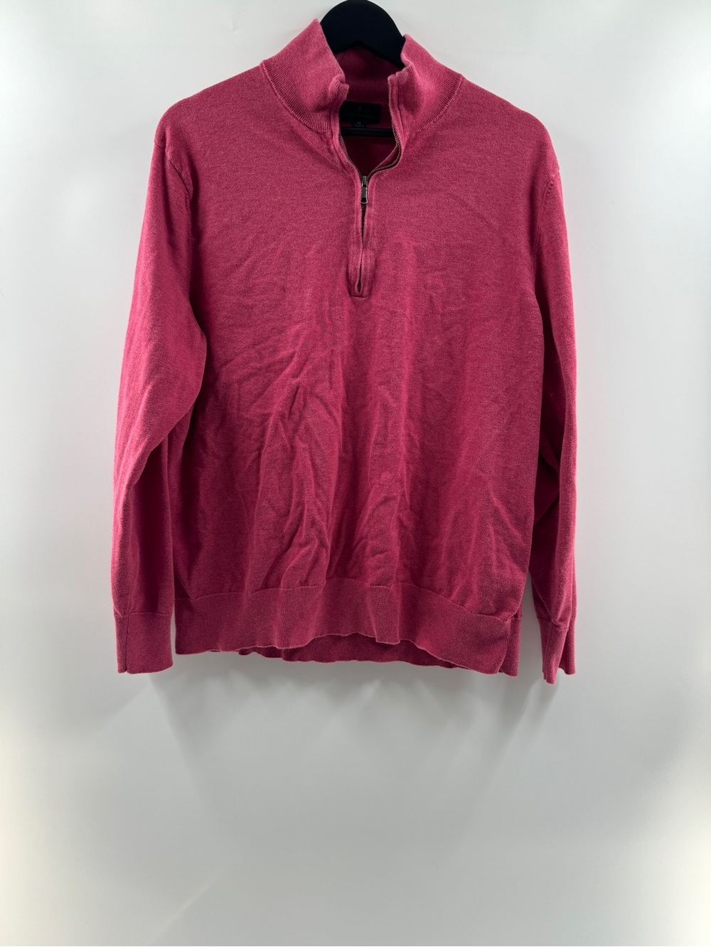 Brooks Brothers Red Quarter Zip Sweater Men's XL 100% Cotton